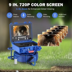 9 Inch Self-Leveling Sewer Camera 70m/230ft Pipe Inspection Camera 12 LED Lights