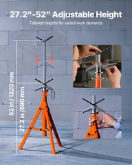 VEVOR Pipe Stand 2500LBS Pipe Jack Stand 27.2&Prime;-52&Prime; Height for 1/2&Prime; to 12&Prime; Pipes
