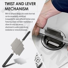 Heavy Duty Waste Drain Tool for 3 Tier Commercial Sinks &ndash; Twist and Lever Dra&hellip;