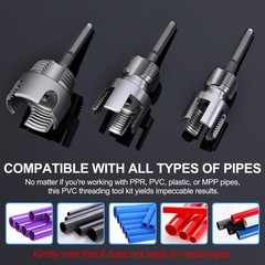 Muaoush 3PCS PVC Pipe Threader Kit &ndash; Dual-Function Internal & External Pipe&hellip;
