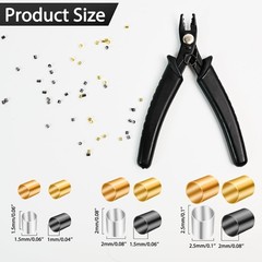 2200 Crimp Beads for Jewelry Crafting &ndash; 4 Colors & 3 Sizes &ndash; Bracelet Making Kit
