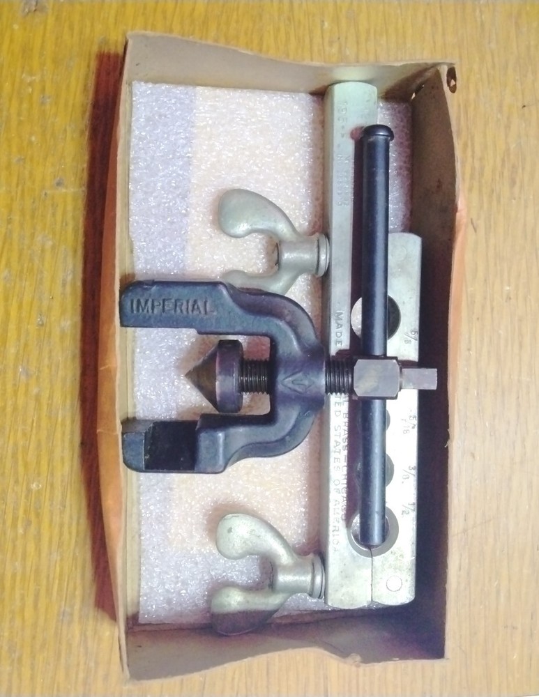 Vintage IMPERIAL BRASS CHICAGO Flaring Tool No. 195-F 1/4&Prime; &ndash; 5/8&Prime; Set USA