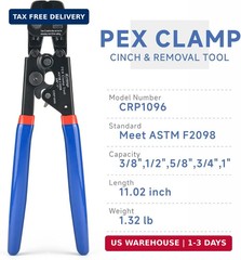 iCRIMP Ratchet PEX Cinch Tool with Removing function for 3/8 to 1-inch Stainless