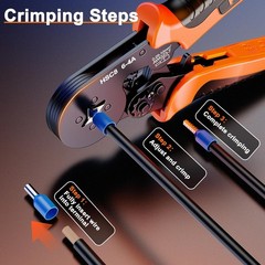 Self-Adjusting Ratchet Crimping Tool Set for Insulated Ferrules &ndash; 0.25-10mm&sup2;
