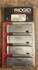 RIDGID 47745 HIGH ALLOY STEEL UNV RIGHT HAND CHASER/ DIE SET 1/2&Prime;-3/4&Prime; NPT #2