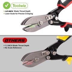 Toolwiz 5 Blade Sheet Metal Tools, Duct Crimping Tool for 10.5 inches, Silver