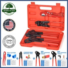 5-Piece PEX Crimping Tool Kit with Ergonomic Handles & Durable Carrying Case
