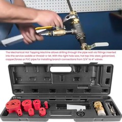 08350 DM3MECH Mechanical Hot Tapping Machine Kit For NPT w Hole Saws and Arbor