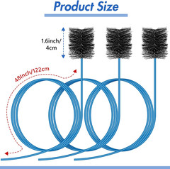 3 Pcs Condensate Trap Flexible Drain Brush, 48 Inch AC Drain Line Cleaning