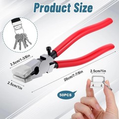 50pcs Key Fob Hardware Set, Lanyard Key Fob Hardware 1 Inch with Keys Fobs Plier