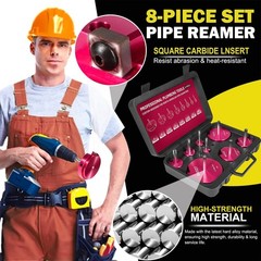 8Pcs PVC Pipe Reamer Kit &ndash; Complete Set for 1/2&Prime; Drills, Fits 1/2&Prime;-4&Prime; Pipes, Ide
