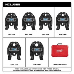 Milwaukee 49-16-2461M 1/4 &ndash; 7/8in Streamline ACR Press Jaw Kit M12