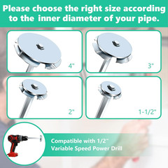 PVC Pipe Reamer, 4Pcs PVC Fitting Saver Tool for Removing SCH 40 from Hub, 1-1/2