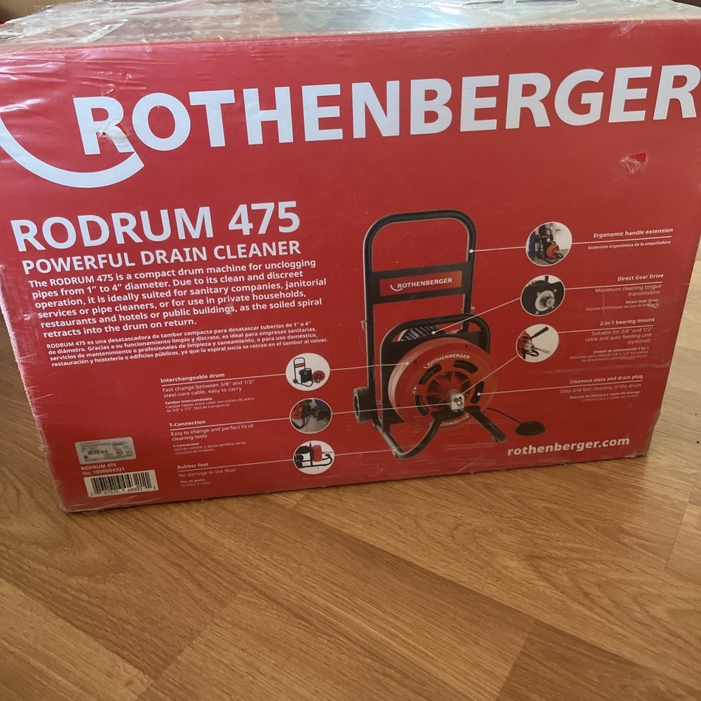 ROTHENBERGER Rodrum 475 Drain Cleaner 110-Volt 3/8-in dia x 75-ft L NEW