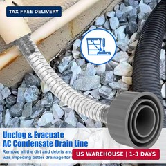 AC Drain Line Unclogger Tool HVAC PVC Drain Cleaner Adapter Clear