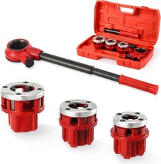 Versatile Manual Ratcheting Pipe Threading Kit for Galvanized & PVC Pipes