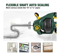 POPOMAN 20V Cordless Automatic Drain Auger 25Ft Plumbing Snake for 3/4&Prime;-3&Prime; Pipes