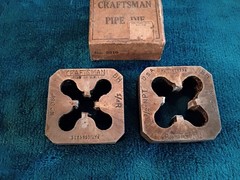 VTG SEARS CRAFTSMAN 5510 1/4-R and 1/2-NPT Plumbing Tool Pipe Dies USA.