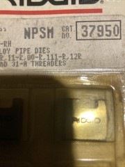 RIDGID 37950 Dies, 12R 1/4 National Straight Mechanical Pipe
