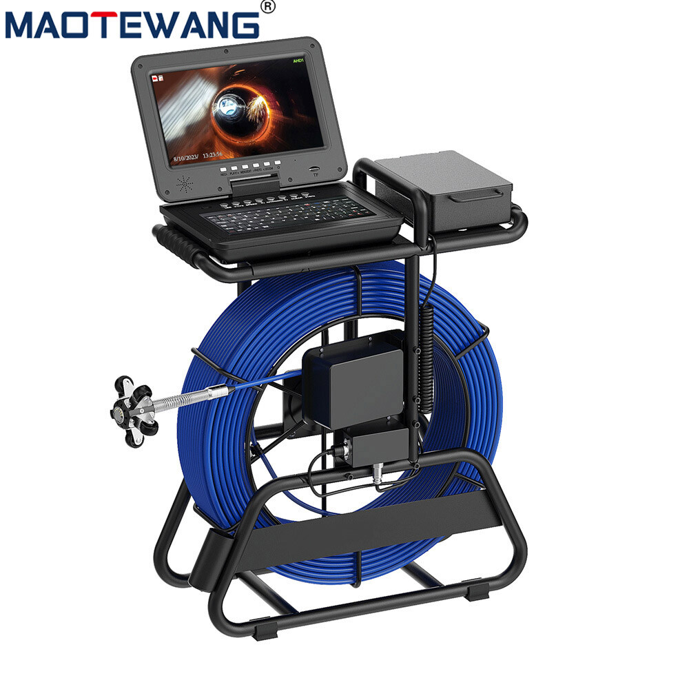 80m Sewer Pipe Inspection Camera 512hz Self-leveling Pipe Camera 10&Prime; Display