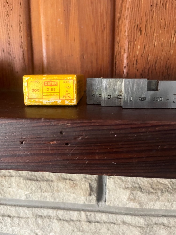 NOS Oster 1-1/2&Prime; to 2&Prime; Series 300 Pipe Threading Die Set, *Missing #2*