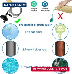 FLSEPAMB Drain Auger 25 Ft Plumbing Snake Snake Drain Clog Remove Tool Professio