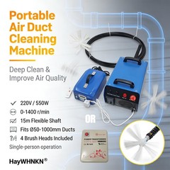 Portable 2&Prime;-40&Prime; HVAC Duct Cleaning Machine 49ft Flexible Shaft w Rotating Brush