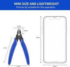2 Pack Small Wire Cutters, 5 Inch Micro Flush Cutting Pliers, Spring Loaded Tool
