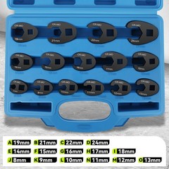 Flaring Tools Set w/ 15 Pack Crowfoot Flare Nut Tool Kits for 3/8&Prime; 1/2&Prime; Drive