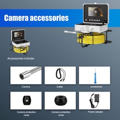 7inch Sewer Pipe Inspection Camera Drain Sewer Pipeline Industrial Endoscope 20m