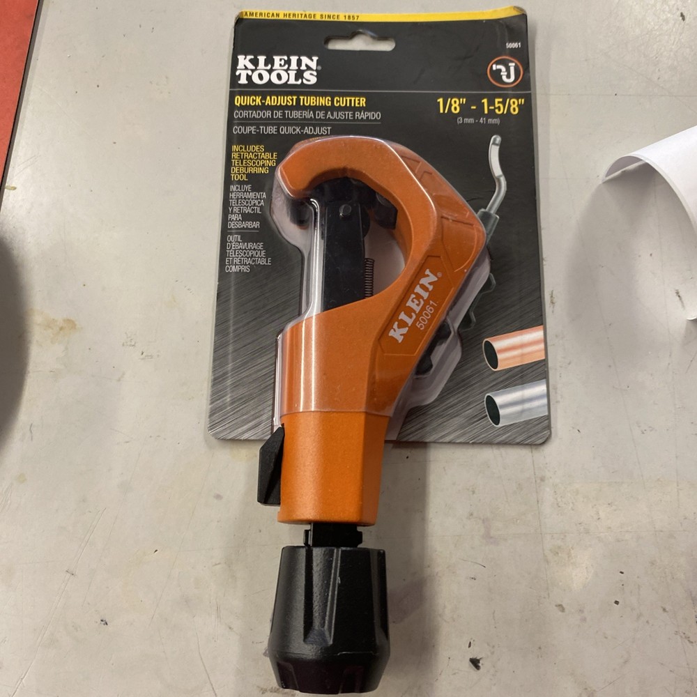 KLEIN TOOLS 50061 1-5/8-Inch Quick-Adjust Tubing Cutter