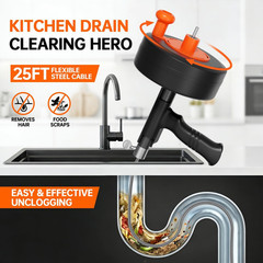 25ft Drain Auger Heavy Duty, Professional Auger