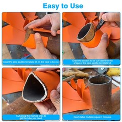 10x 3/4&Prime;-8&Prime; Pipes Saddle Template Pipe Cutting Guide Pipe Coping/Notching Tool