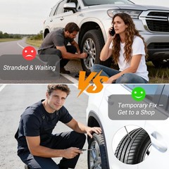 SNYZU Tire Repair Rubber Nail Kit, Premium Spiral Screwin Tire Plugs with 2 S&hellip;