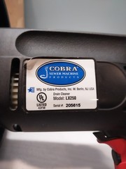 Cobra LX250 Drain Cleaning Machine Sewer Sinks Showers Tubs W/ Box