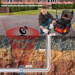 91.5m/300ft 10.1&Prime; Sewer Camera Pipe Inspection Camera 512Hz Locator