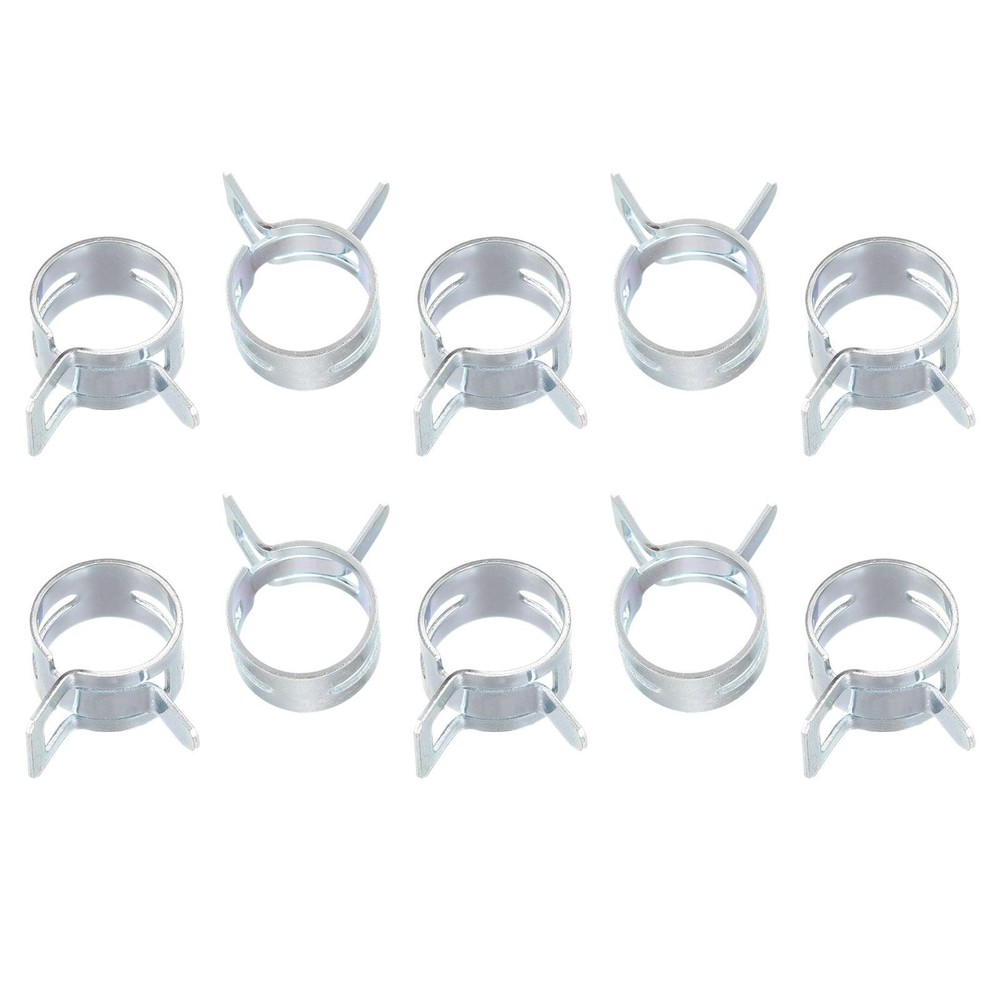 Spring Hose Clamp, 10pcs 65Mn Steel 15mm Low Pressure Air Clip, Zinc Plated