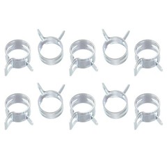 Spring Hose Clamp, 10pcs 65Mn Steel 15mm Low Pressure Air Clip, Zinc Plated