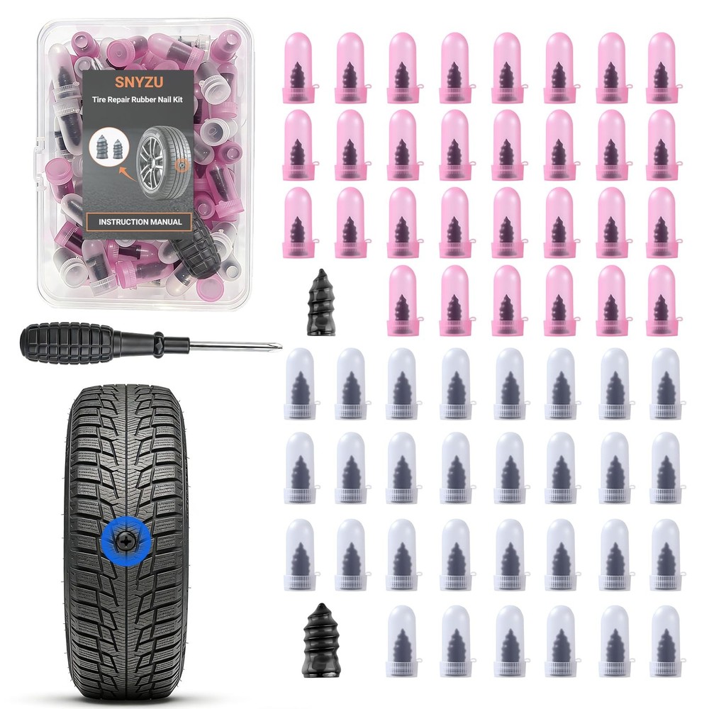 SNYZU Tire Repair Rubber Nail Kit, Premium Spiral Screwin Tire Plugs with 2 S&hellip;