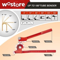 High Precision 3-in-1 Tubing Bender with Non-Slip Handle for 1/4