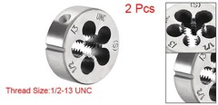 1/2-13 UNC Round Dies Machine Thread Threading Dies 1.5&Prime; OD Tool Steel 2pcs
