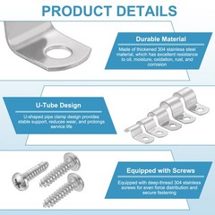 12Pcs 14mm(9/16&Prime;) One Hole Rigid Pipe Strap with Screws, Silver