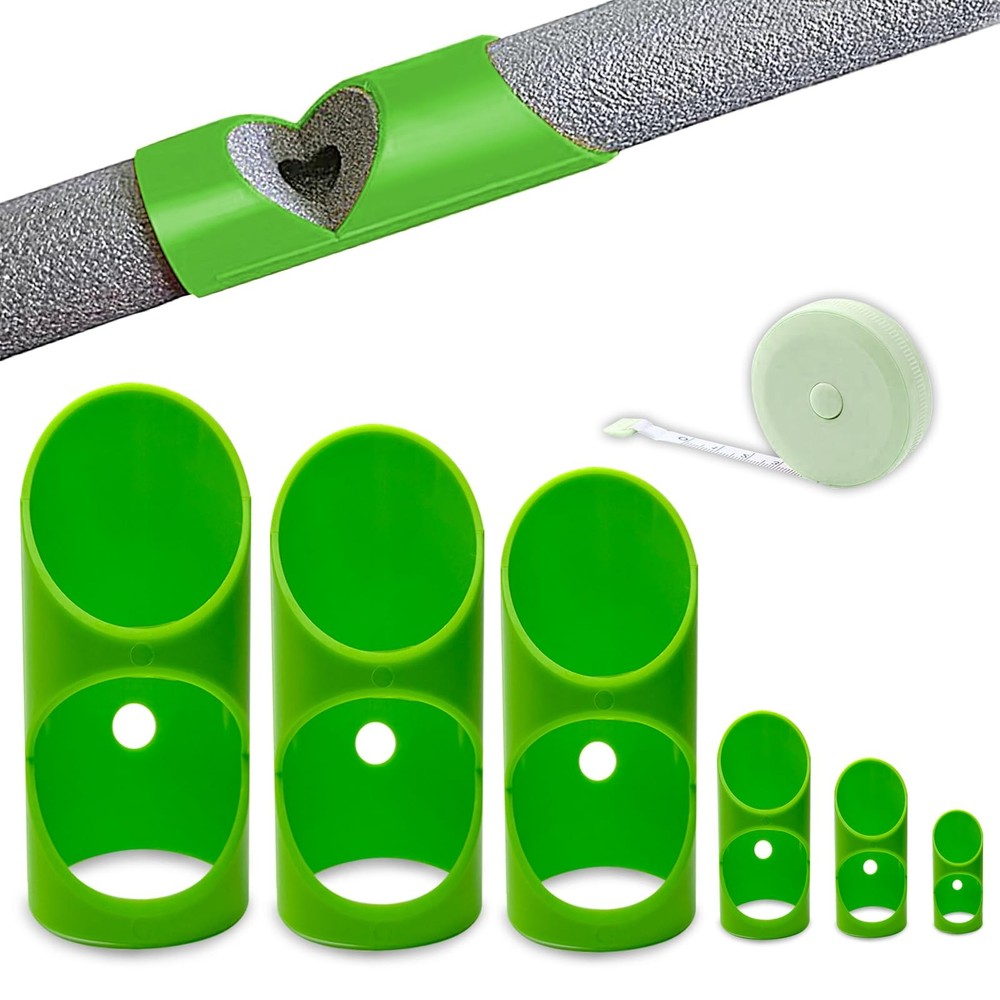 GDGJWL 6PCS Pipe Insulation Cutting Guide， Molded Foam Cutter Tool Green