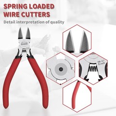 Wire Cutters Set 5 Inch Micro Flush Cutter Side Cutting Pliers | 2pc 5&Prime; diagonal