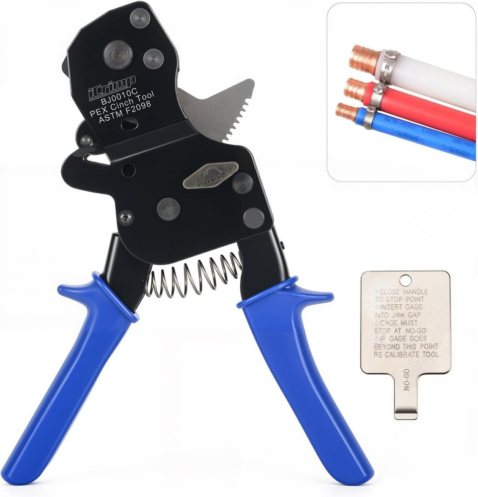 Icrimp Rachet PEX Pipe Cinch Tool for Stainless Steel Clamps Meet ASTM 2098 Clam