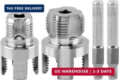 Pipe Threading Tool for Internal & External Threads, 2pcs Dual End 1/2&Prime; NPT & 3/