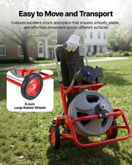 VEVOR Drain Cleaner Machine 75 FT x 3/8 Inch Manual Feed Sewer Auger 6 Cutters