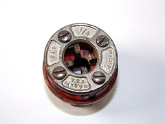 RIDGID 00R Pipe Threader Die Head Set with Ratchet, 3/4&Prime;, 3/8&Prime; & 1/4&Prime; 00-R
