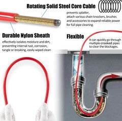 64343 1/4&rdquo;x50&prime; Cable Assembly for Ridgid K9-102 Flexshaft for 1-1/4&rdquo; to 2&rdquo; Pipes