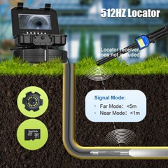98ft Sewer Camera with 512HZ Locator Pipe Inspection Camera 10.1&Prime; Monitor DVR